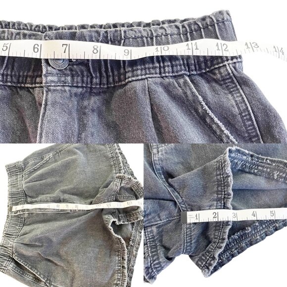 American Eagle Mom Short High Rise Black Wash Stretchy Waist Women's Size 0 - Picture 3 of 5